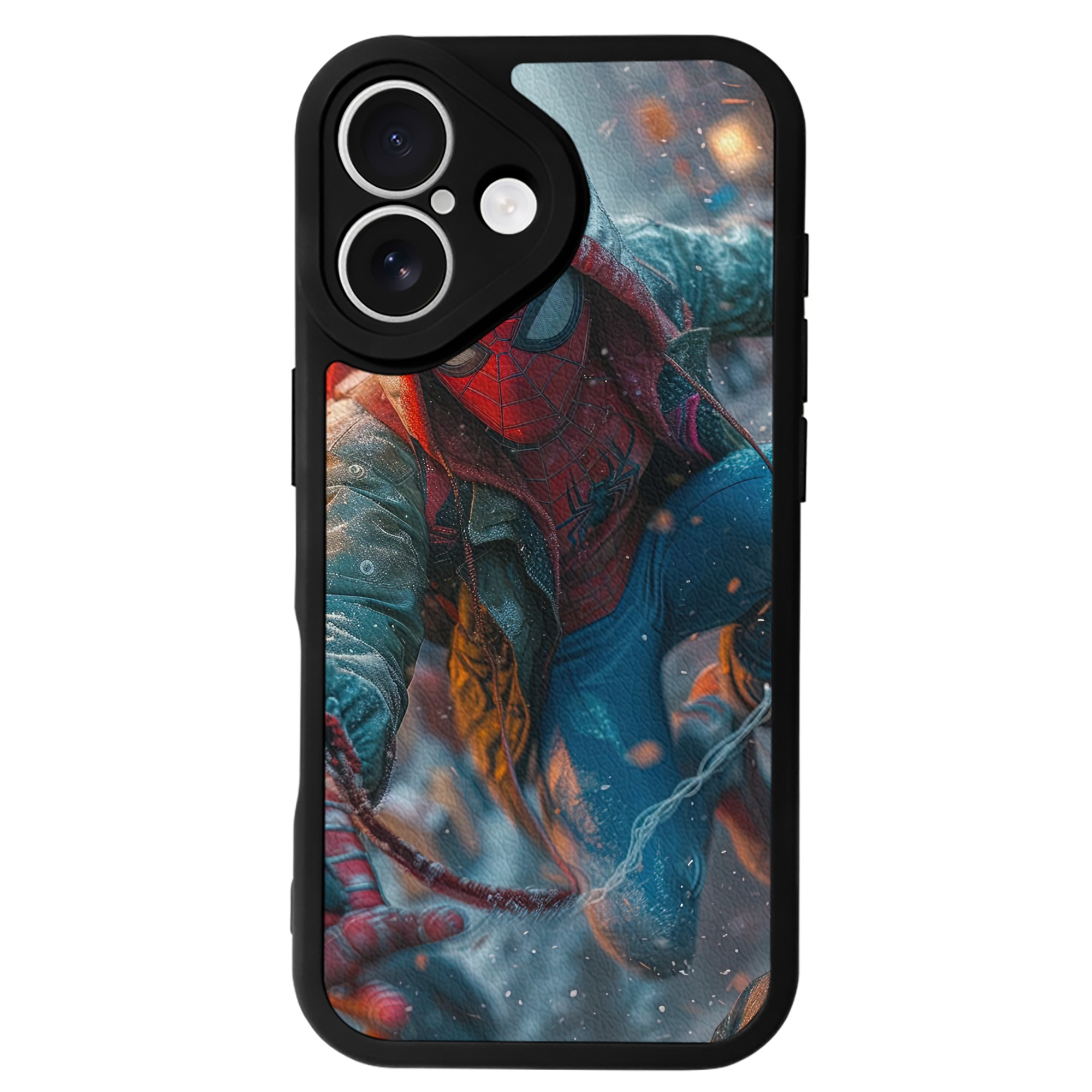 Spider Man スパイダーマン 【iPhone 16シリーズ対応】シリコンスマホケース（レザー調） 材質：シリコン